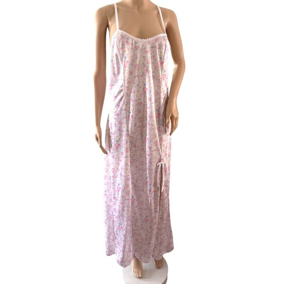 Vintage Petra Fashions Floral Maxi Nightgown Lingerie With Lace Trim - Picture 3 of 15